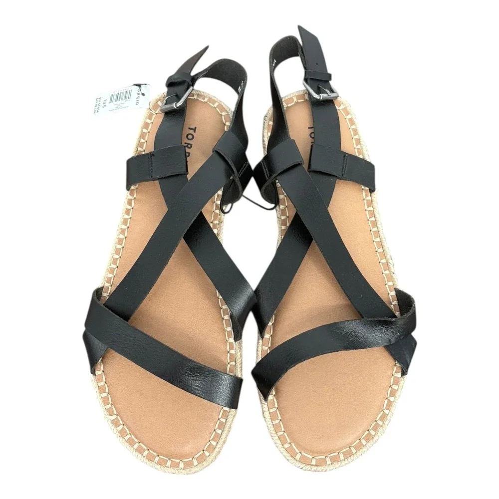 Torrid‎ Black Espadrille Slingback Sandals Women's Size 10.5 Wide